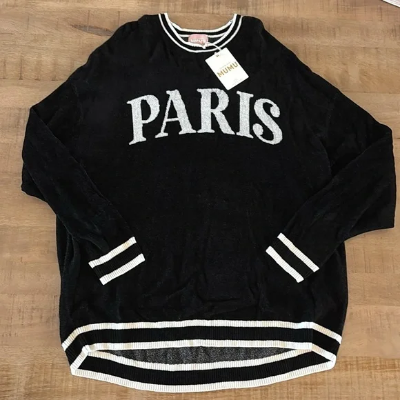 Show Me Your MuMu Adventure Black Sweater NWT NEW Medium Large - Picture 4 of 5